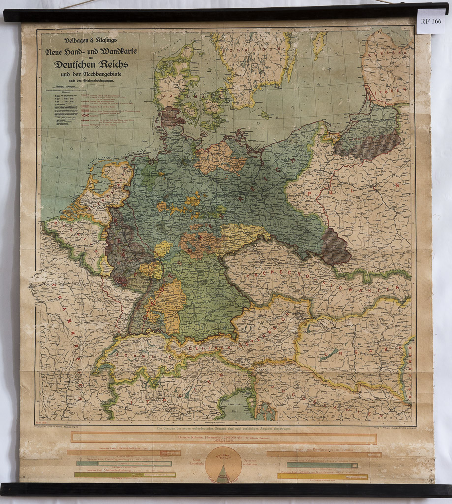 (RF 166) Neue hand und wandkarte des Deutschen Reichs und der Nachbargebiete nach den Friedensbedingungen.