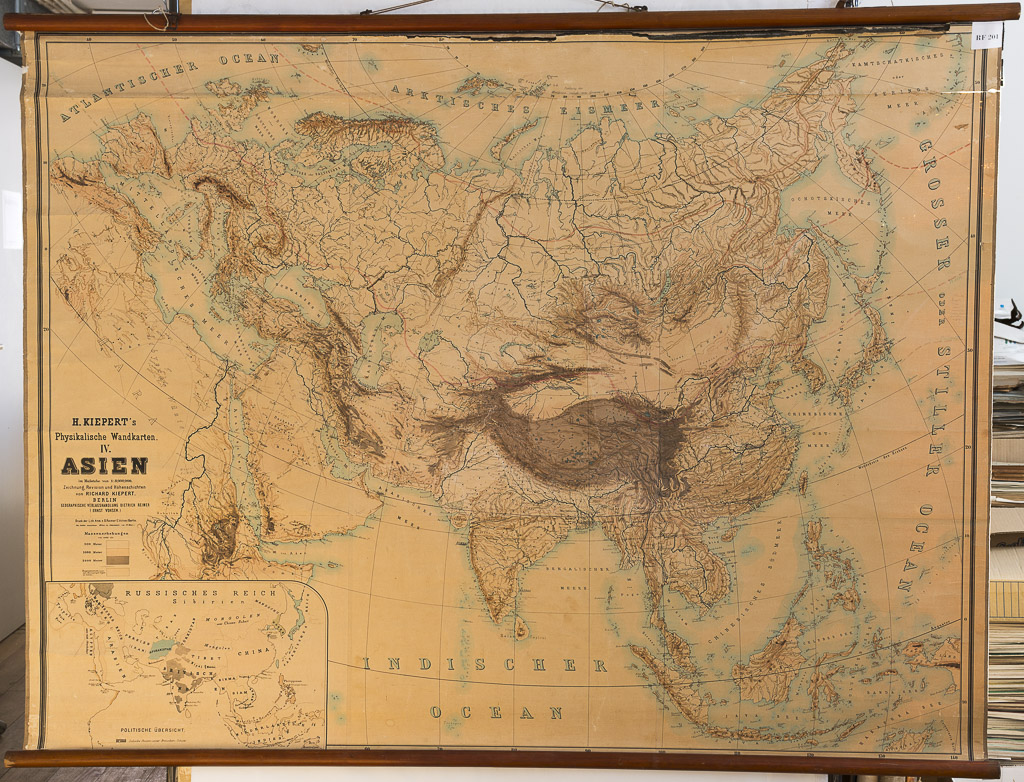 (RF 201) Asien. Physikalische Wandkarten IV.