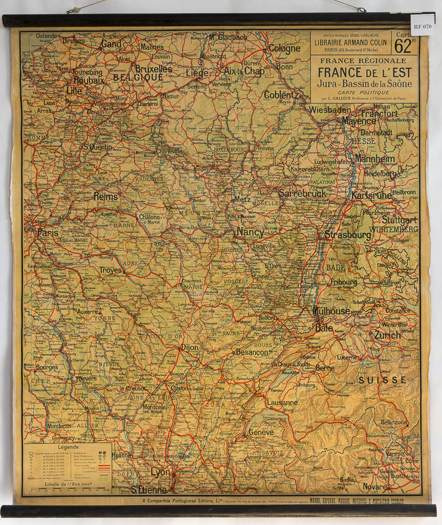 (RF 070) France De L´Est Jura – Bassin De La Saône Carte Politique