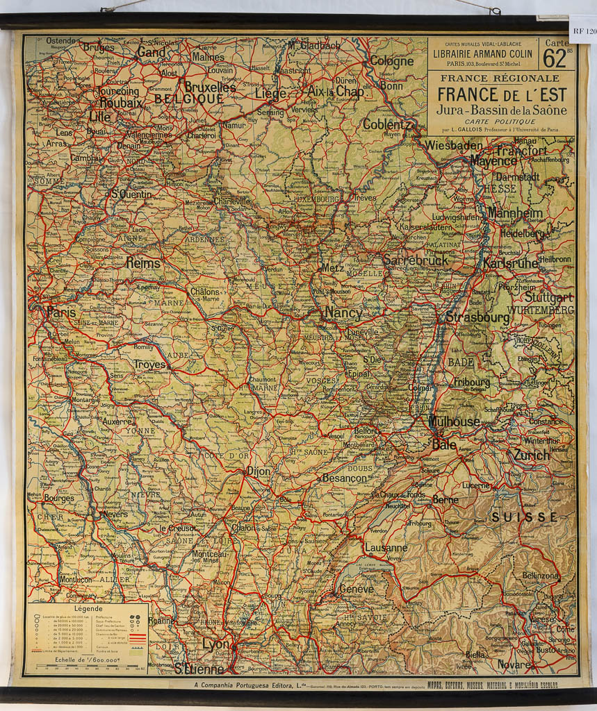 (RF 120) France De L´Est Jura – Bassin De La Saône Carte Politique