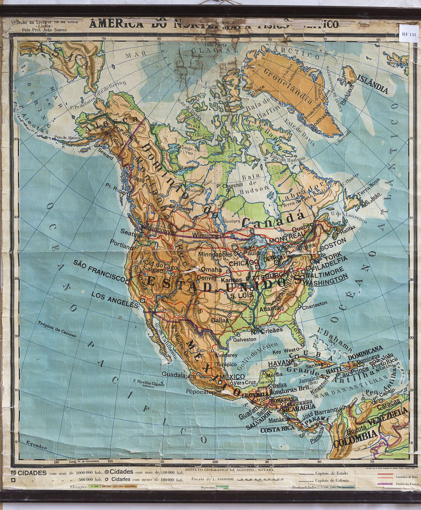 (RF 141) América do Norte: Mapa Físico e Político