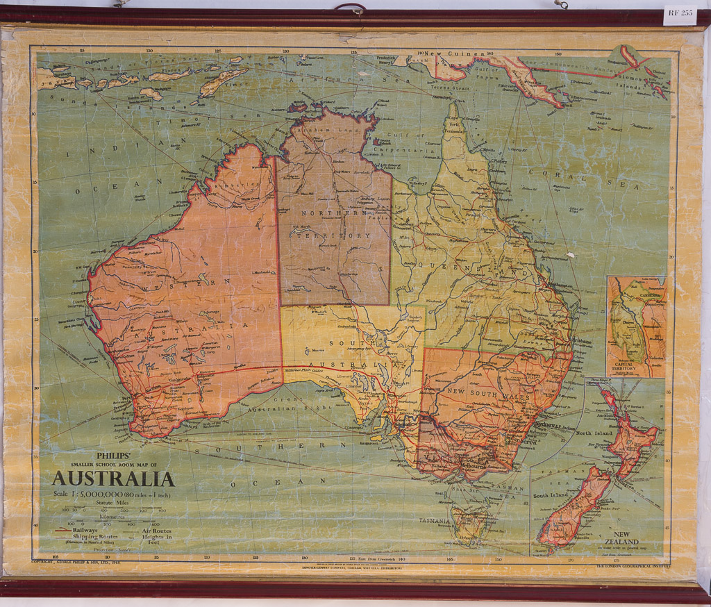 (RF 255) Smaller School Room Map of Australia