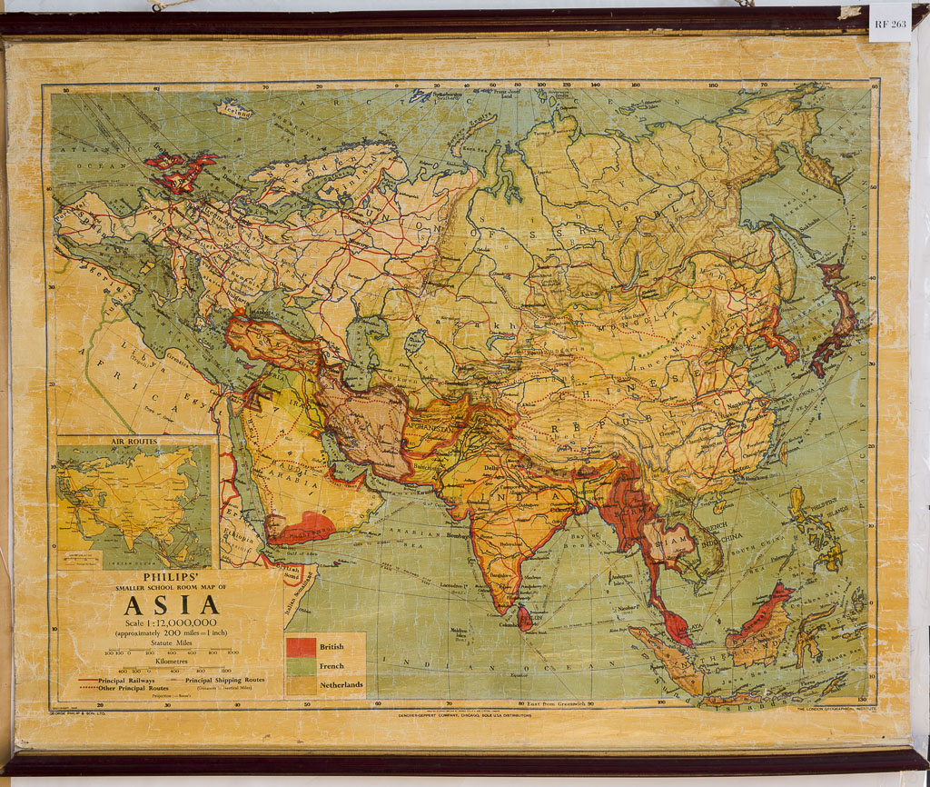 (RF 263) Smaller School Room Map of Asia