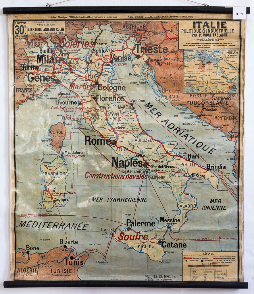 (RF 294) Italie Carte Politique et Industrielle