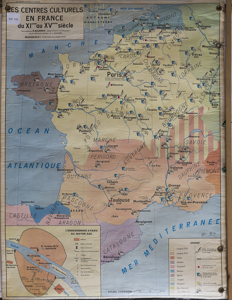 (RF 341) Les Centres Culturels En France du XIeme au XVeme siécle