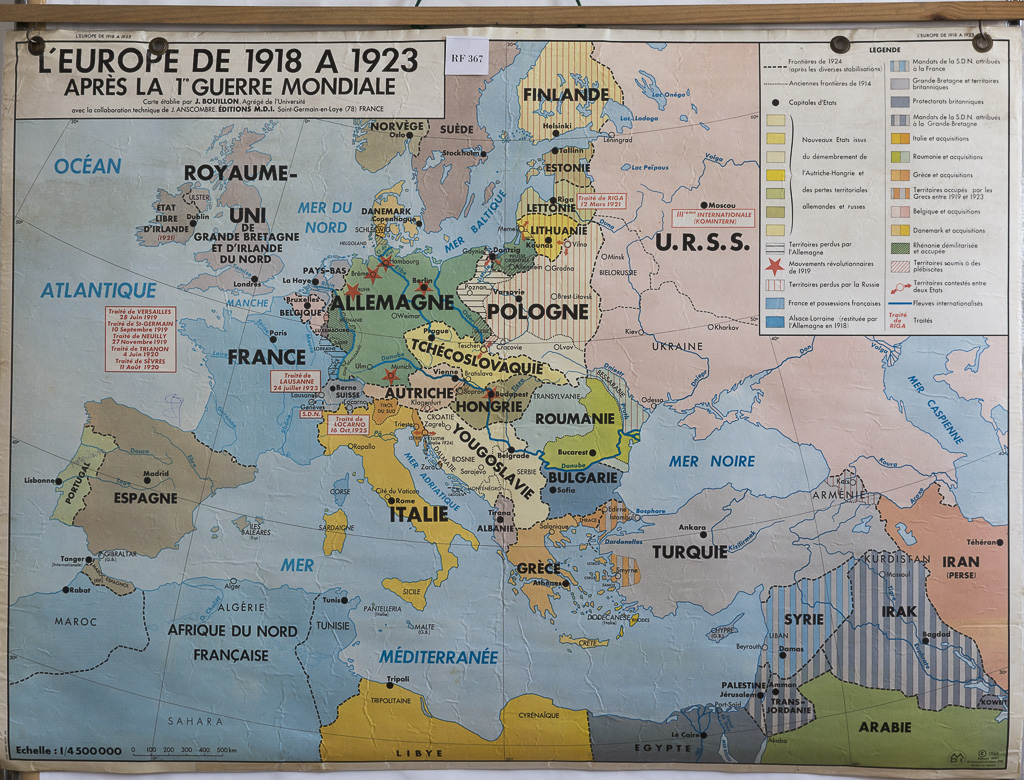 (RF 367) L´Europe de 1918 a 1923 aprés la 1.re Guerre Mondiale