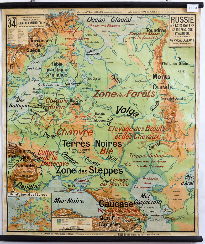 (RF 435) Russie et États Baltes Carte Physique e Agricole