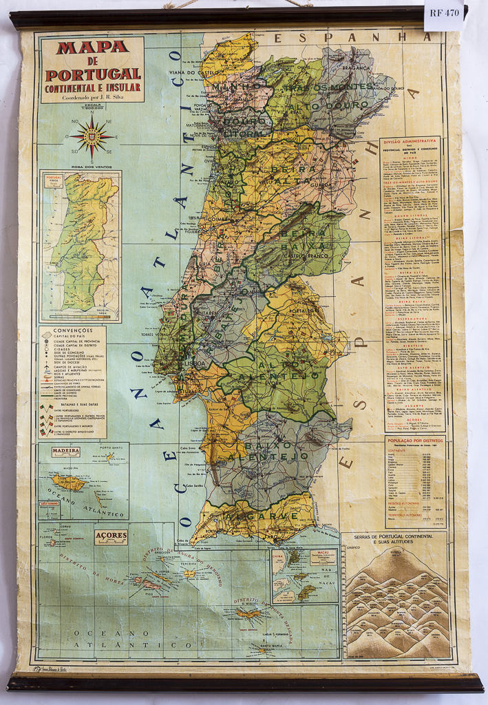 (RF 470) Mapa de Portugal Continental e Insular