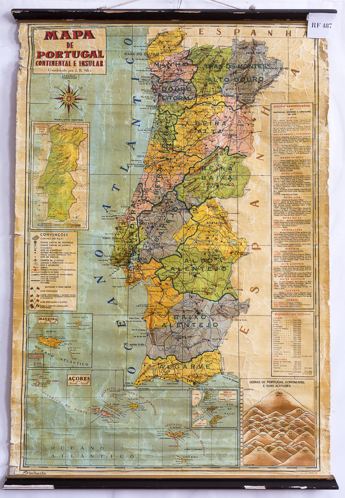 (RF 487) Mapa de Portugal Continental e Insular