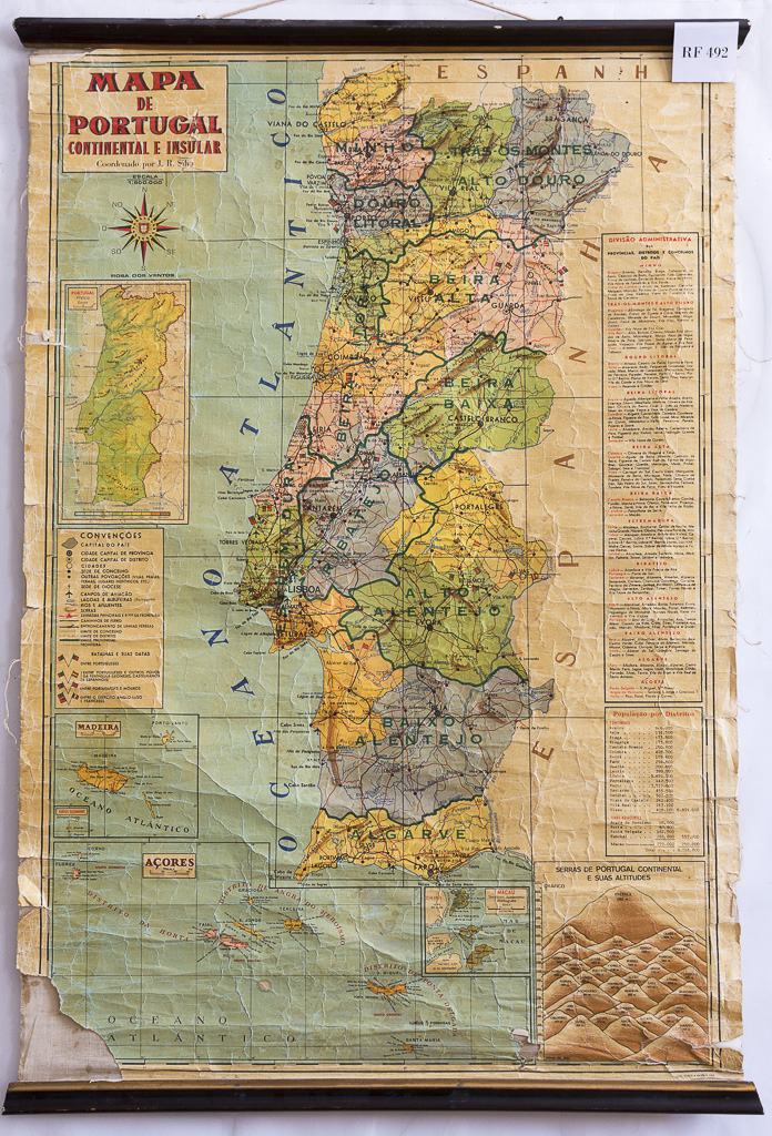 (RF 492) Mapa de Portugal Continental e Insular