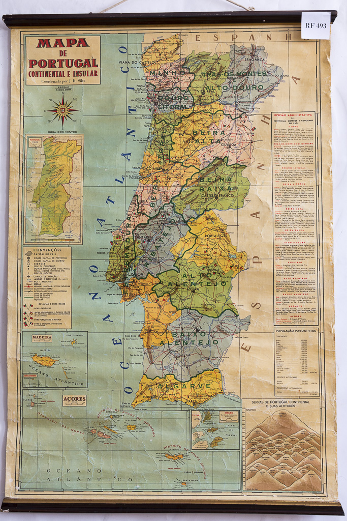 (RF 493) Mapa de Portugal Continental e Insular