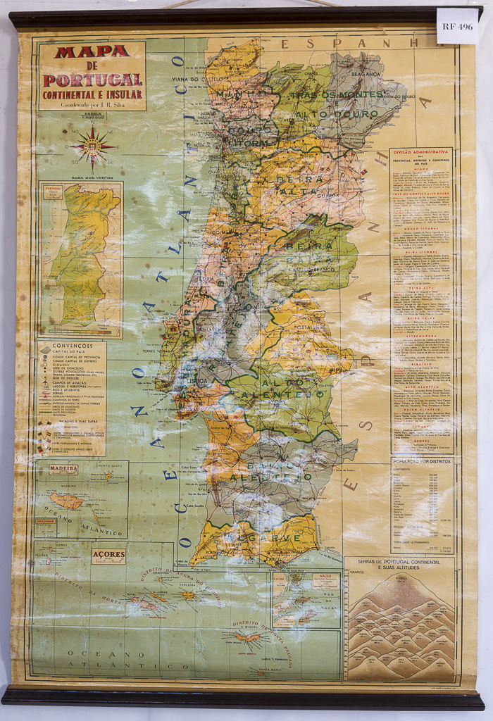 (RF 496) Mapa de Portugal Continental e Insular