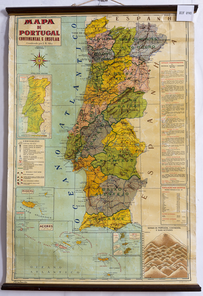 (RF 498) Mapa de Portugal Continental e Insular