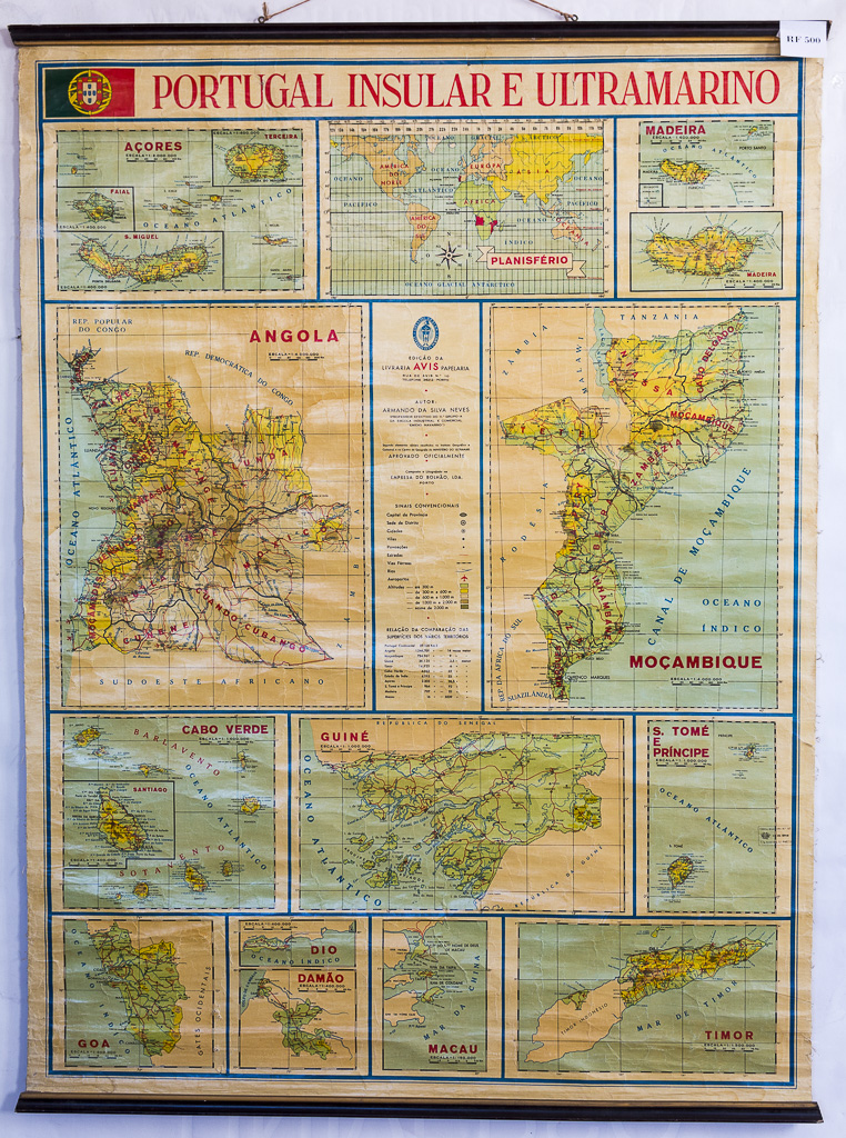 (RF 500) Mapa de Portugal Continental e Insular