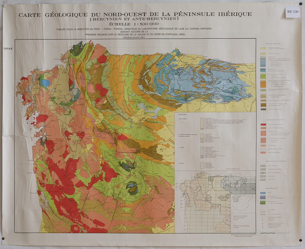 (RF 530) Carte Géologique Du Nord-Ouest De La Péninsule Ibérique (Hercynien et Ante-Hercynien)