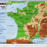 (RF 540) France carte physique villes – régions. France touristique.