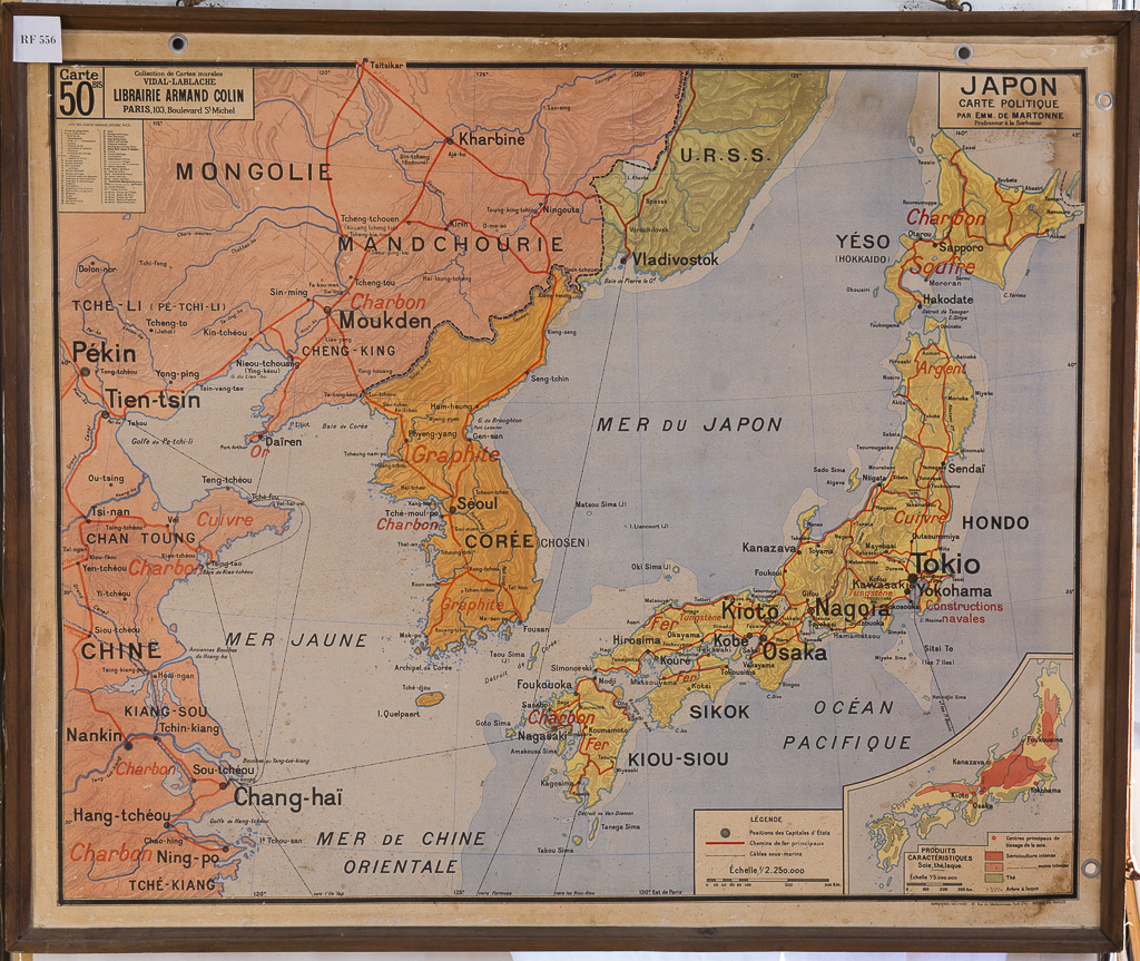 (RF 556) Japon Carte Politique / Japon Carte Physique