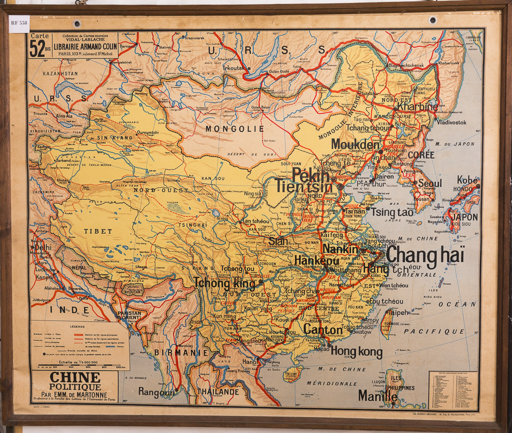 (RF 558) Chine Carte Politique / Chine Carte Physique