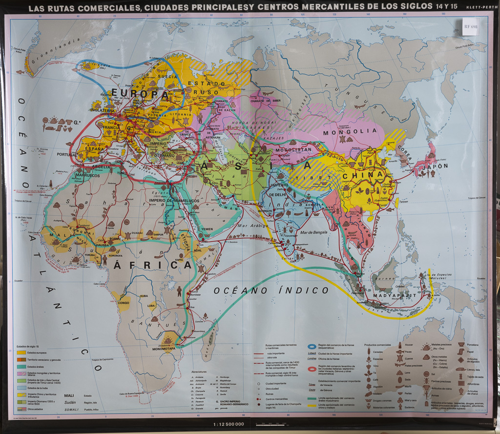 (RF 698) Las Rutas Comerciales, Ciudades Principales Y Centros Mercantiles de Los Siglos 14 Y 15