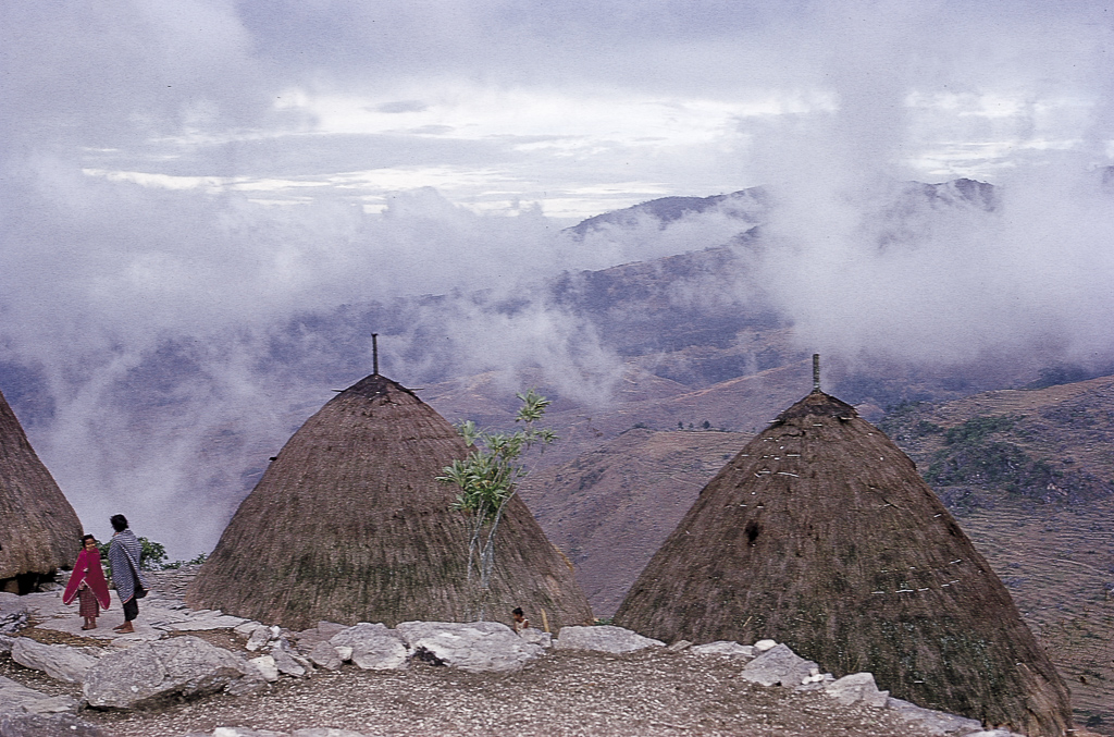 Casas de montanha, com cobertura espessa até ao chão - Timor (1971)