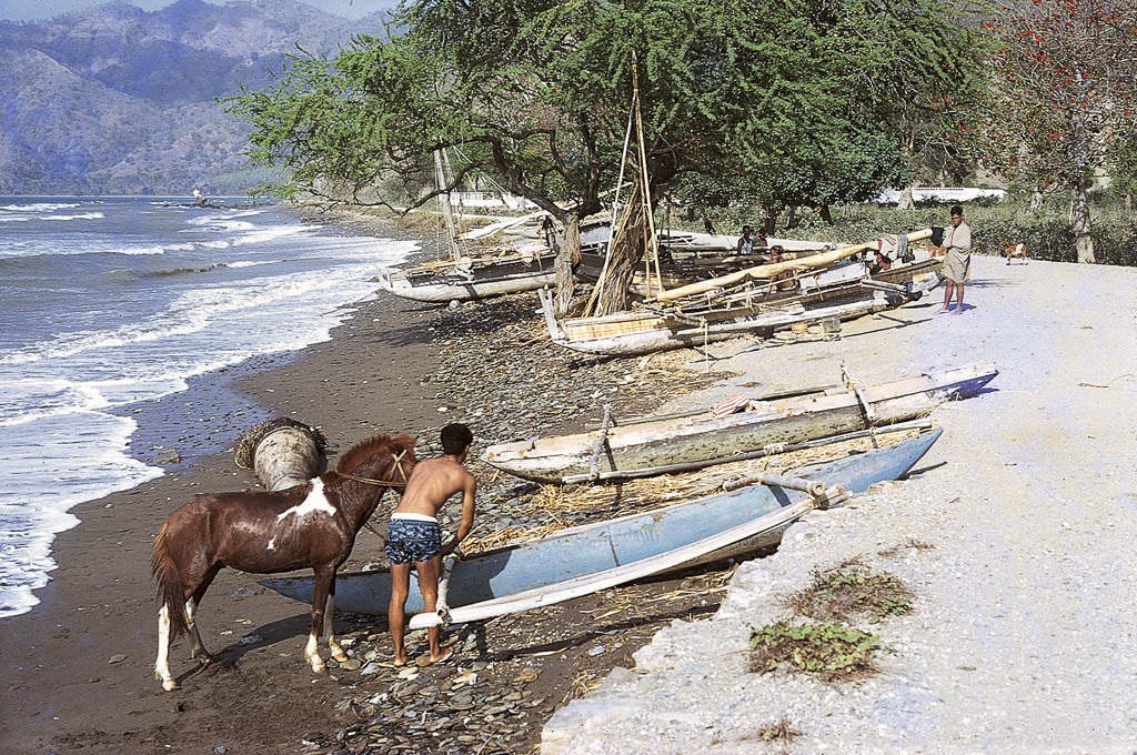Preparando embarcações para a pesca (1972)